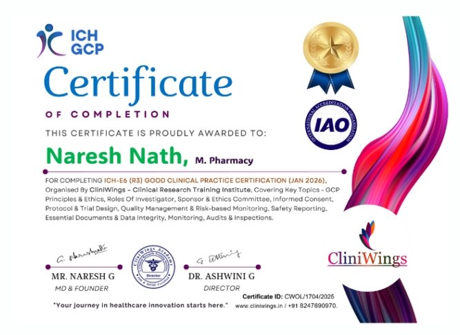 CliniWings — ICH-E6 (R3) Good Clinical Practice certification sample